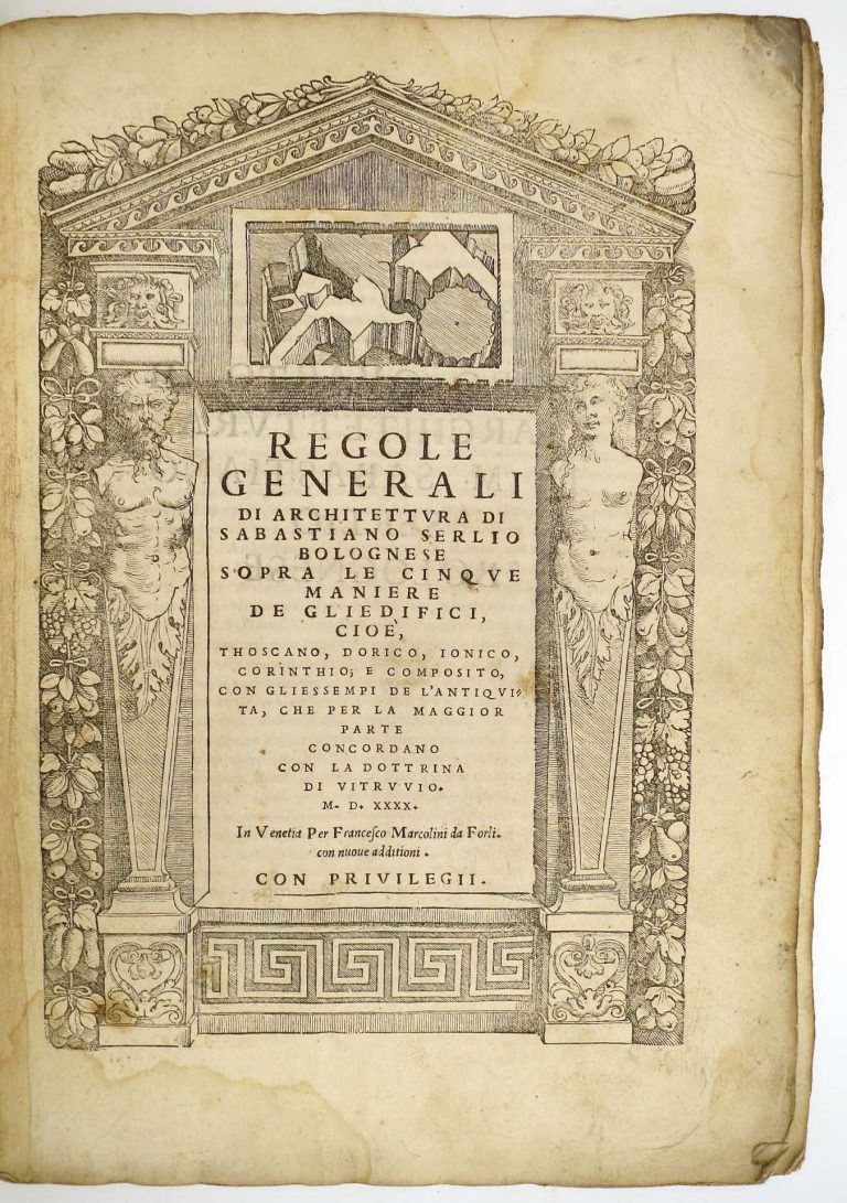 Frontispice du Quatrième Livre de Sebastiano Serlio (Venise 1537)