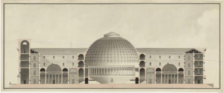 Etienne-Louis Boullée, projet de palais national, Paris, 1792, BNF