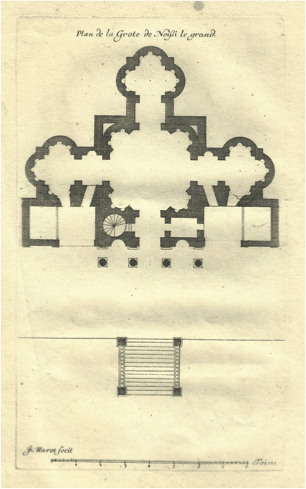 Plan De La Grotte De Noisy, Vers 1650, Gravure De Jean Marot, Coll. Part., Cliché Omage.